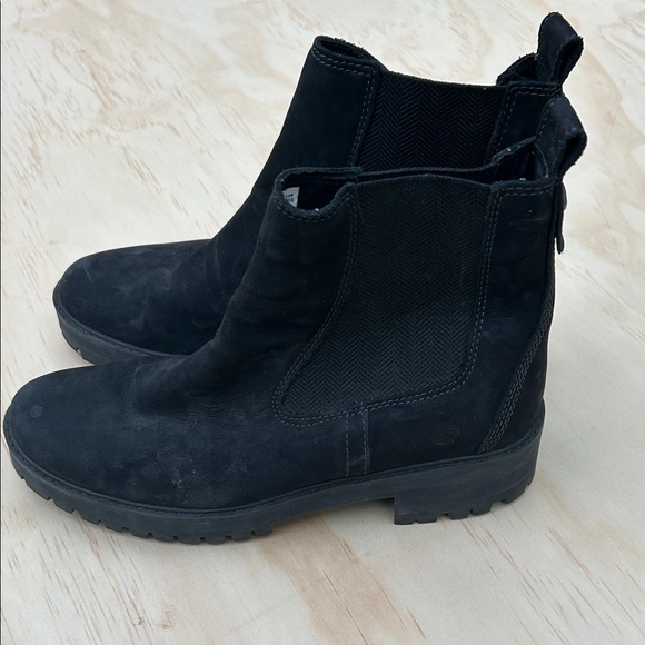 Timberland Courmayeur Valley Chelsea Boots Black Nubuck Women’s Size 10 - Picture 5 of 5